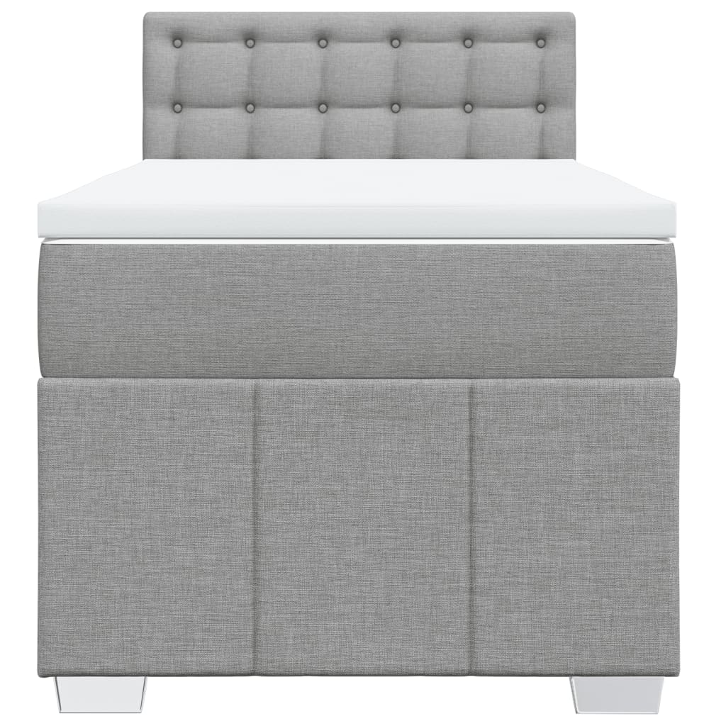 Cama com molas/colchão 80x200 cm tecido cinza-claro