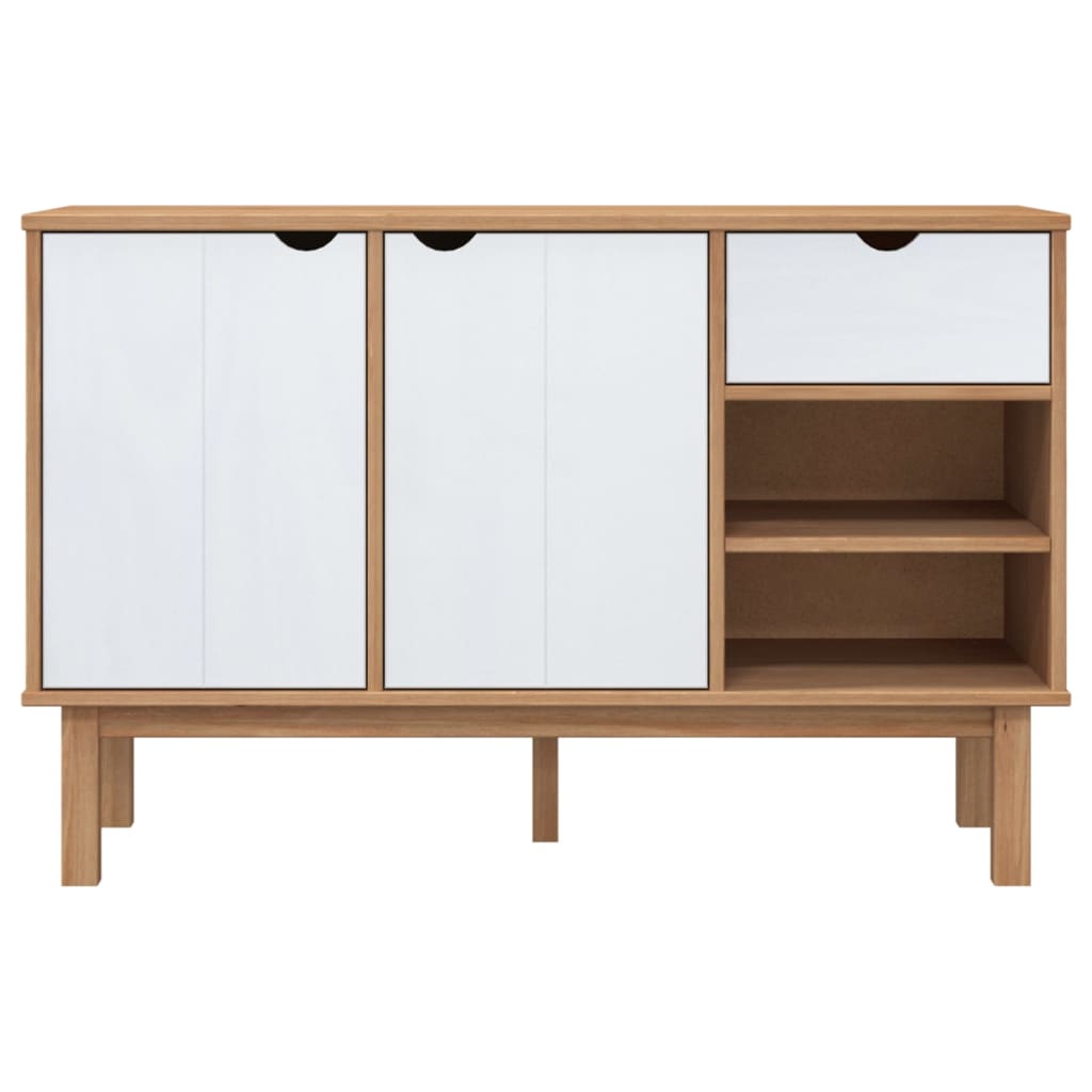 Aparador otta 114x43x73,5 cm pinho maciço castanho/branco