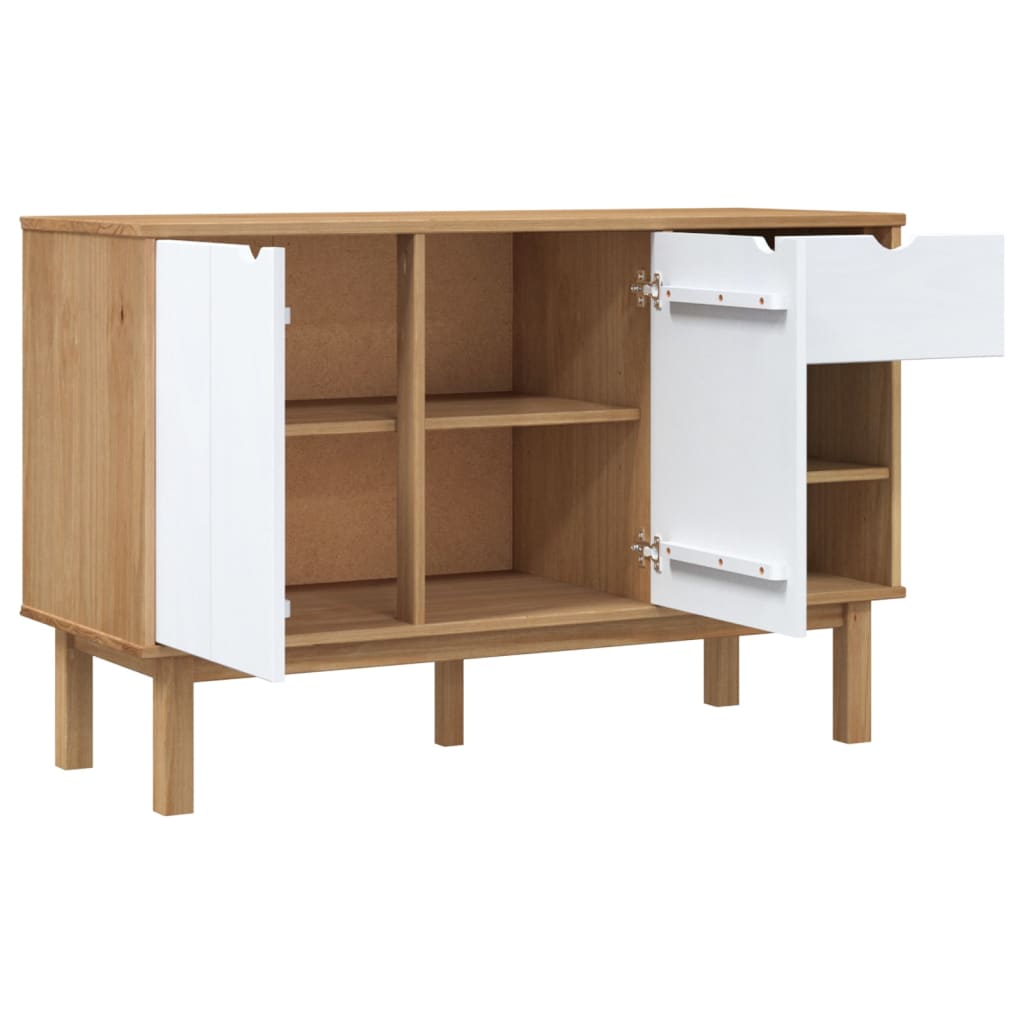 Aparador otta 114x43x73,5 cm pinho maciço castanho/branco