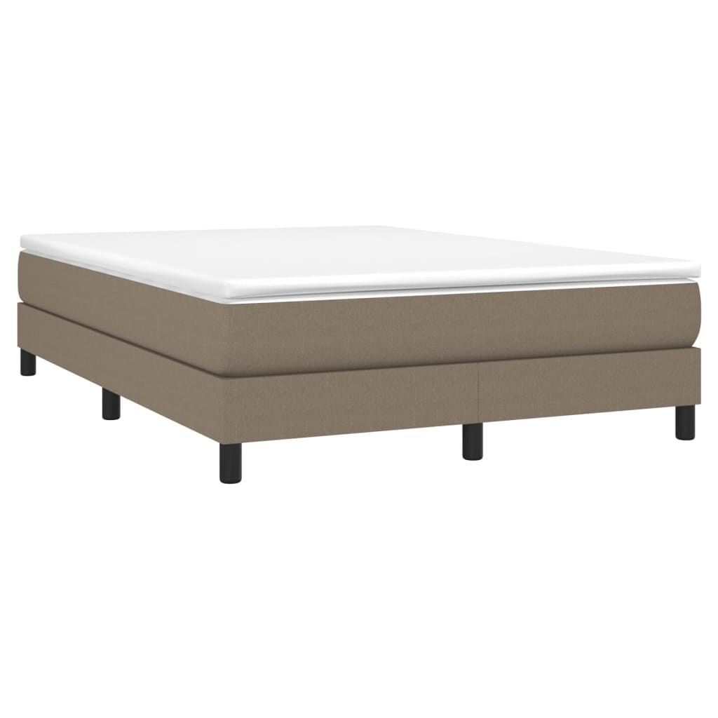Estrutura de cama com molas 140x200 cm tecido castanho-acinzentado