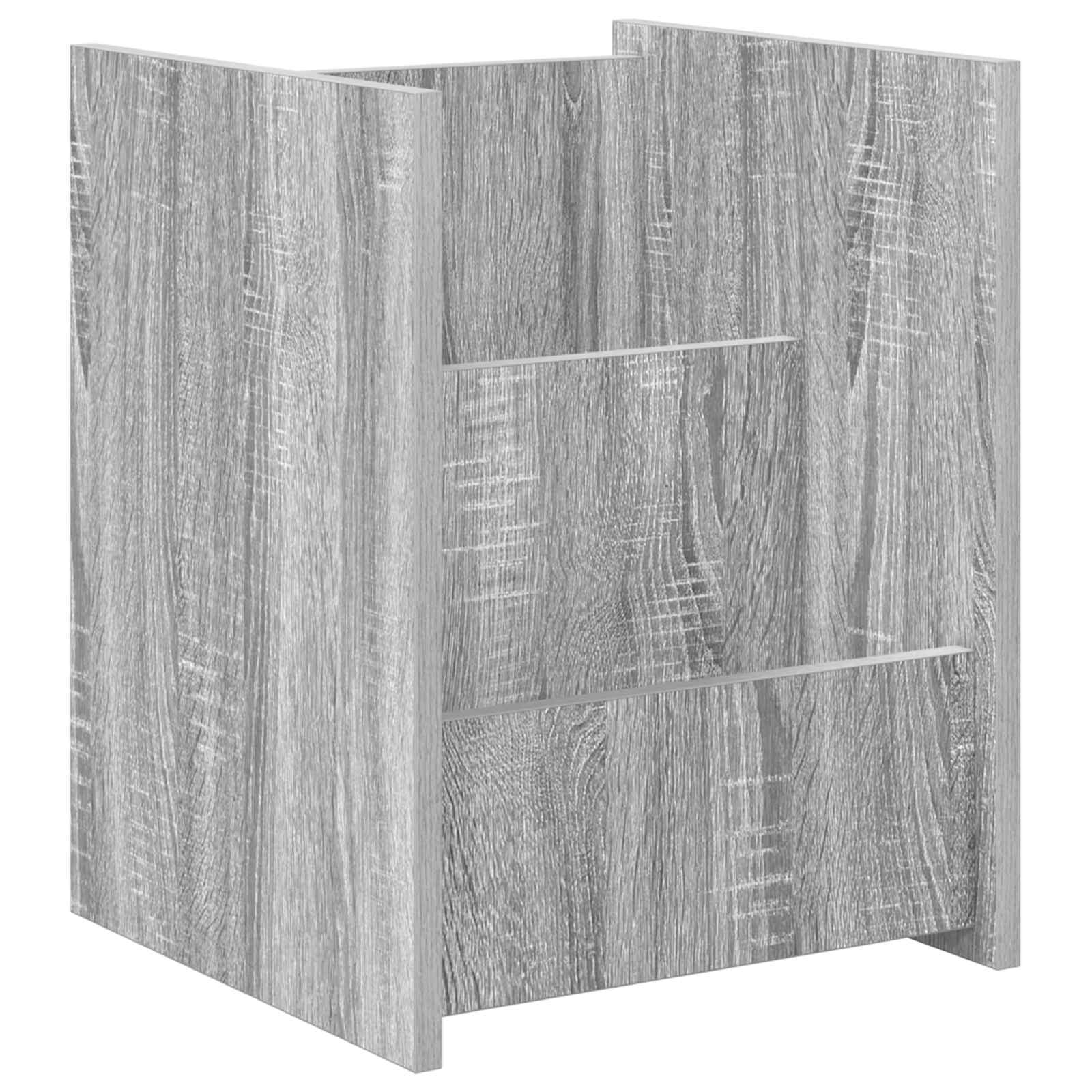 Estante de revistas com prateleira cinza sonoma 35 x 35 x 45 cm