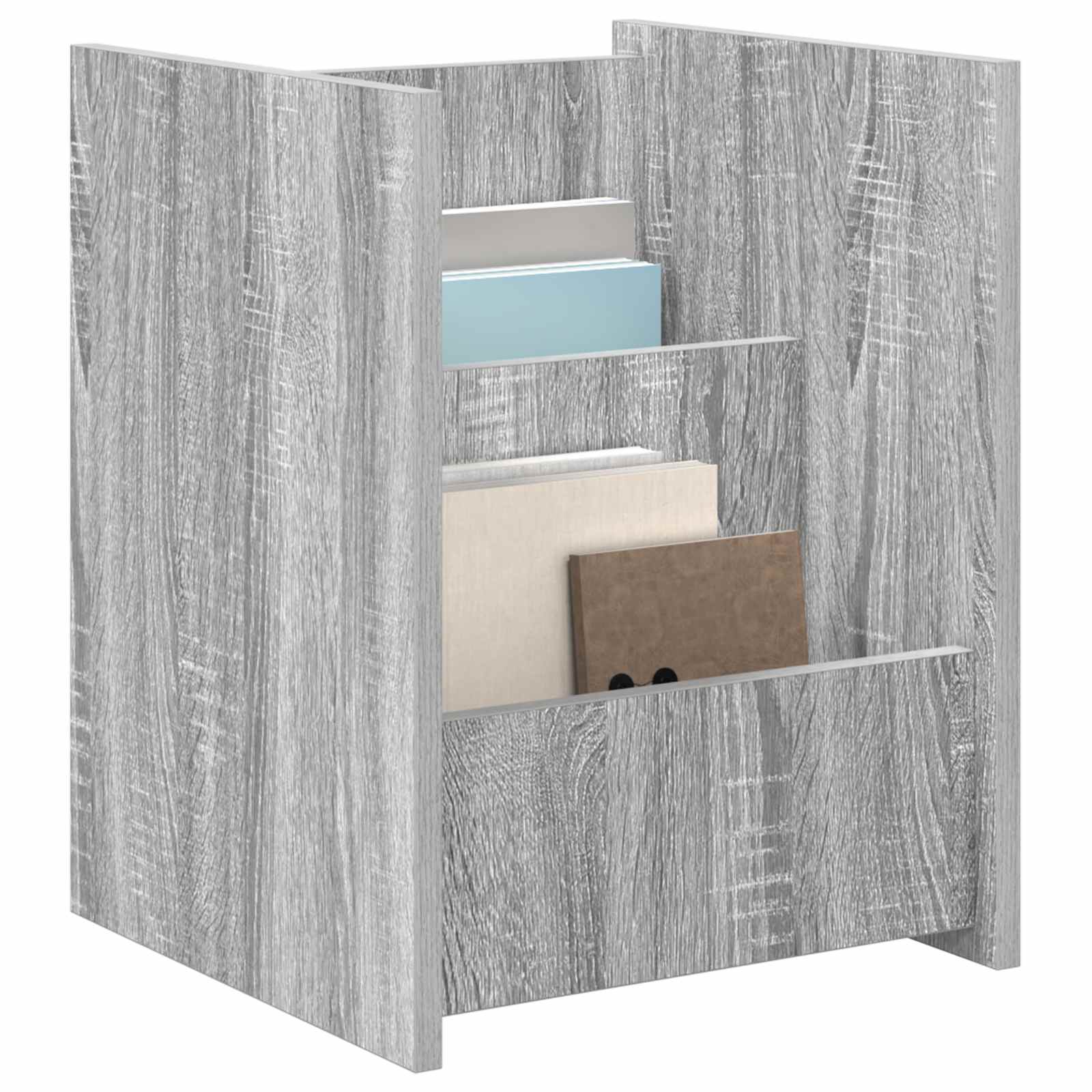 Estante de revistas com prateleira cinza sonoma 35 x 35 x 45 cm