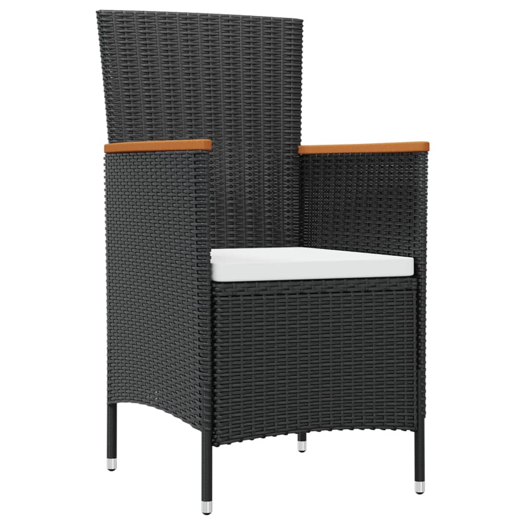 7 Pcs conjunto jantar exterior com almofadões vime PE