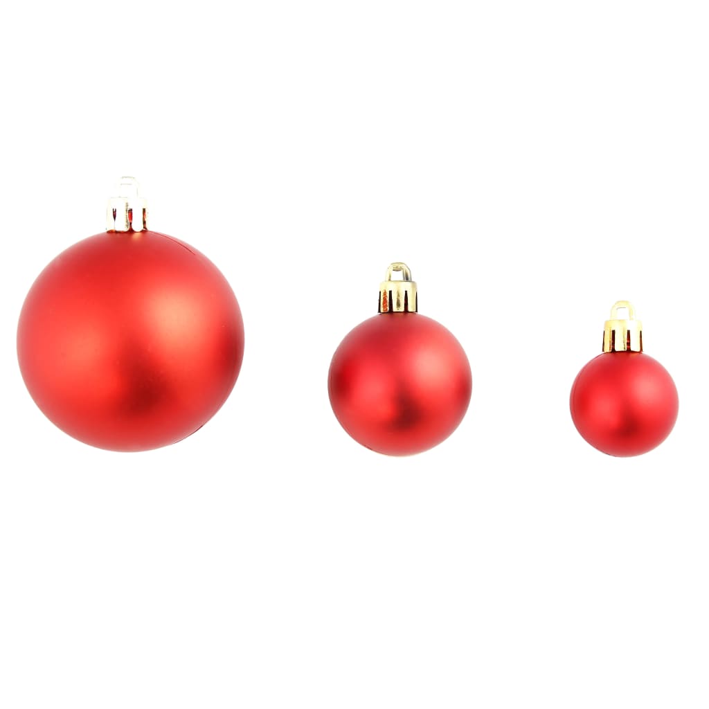 Conjunto de bolas de natal 100 pcs 3/4/6 cm vermelho