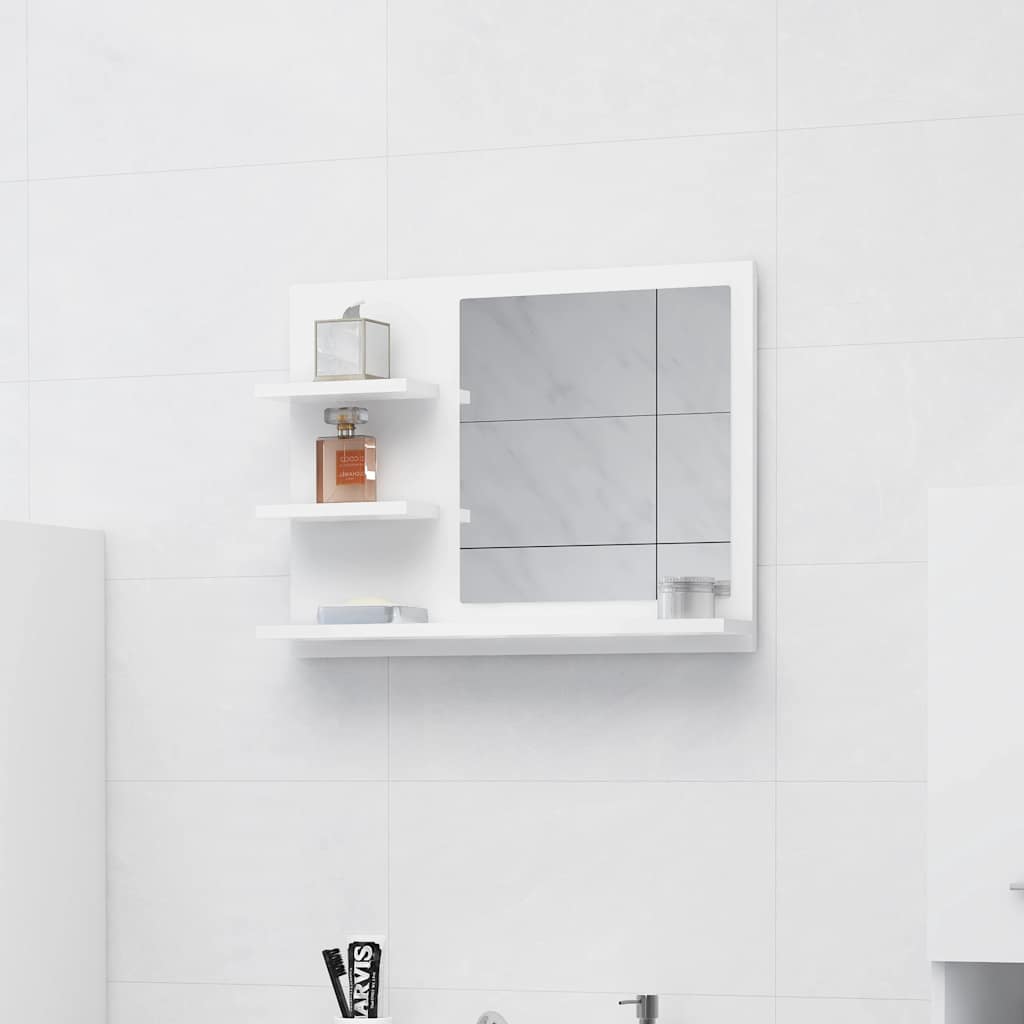 Espelho de casa de banho 60x10,5x45 cm contraplacado branco