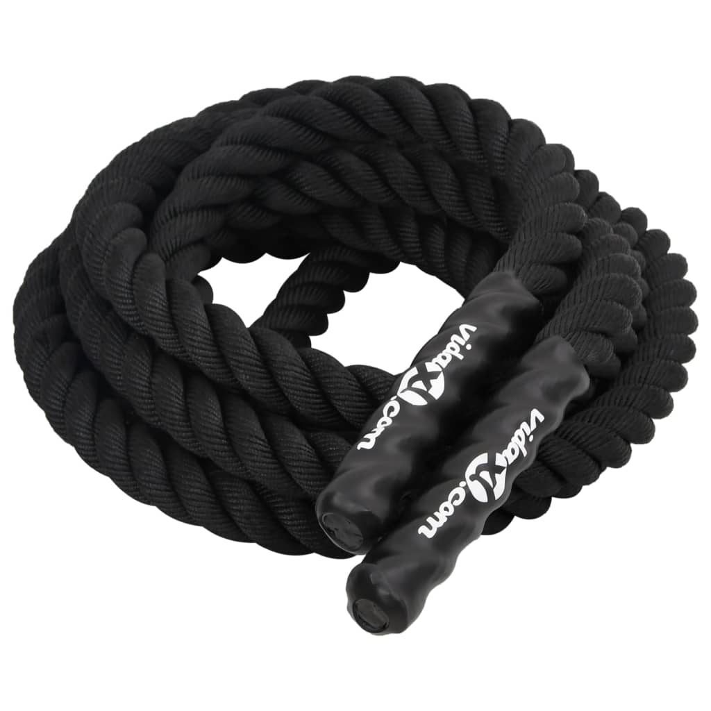 Corda de batalha preta 9 m 6,8 kg poliéster