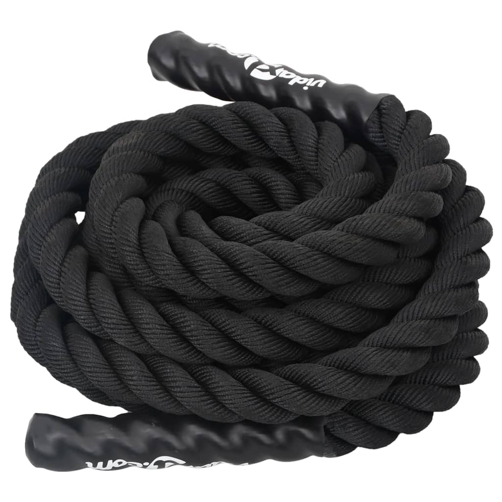 Corda de batalha preta 9 m 6,8 kg poliéster