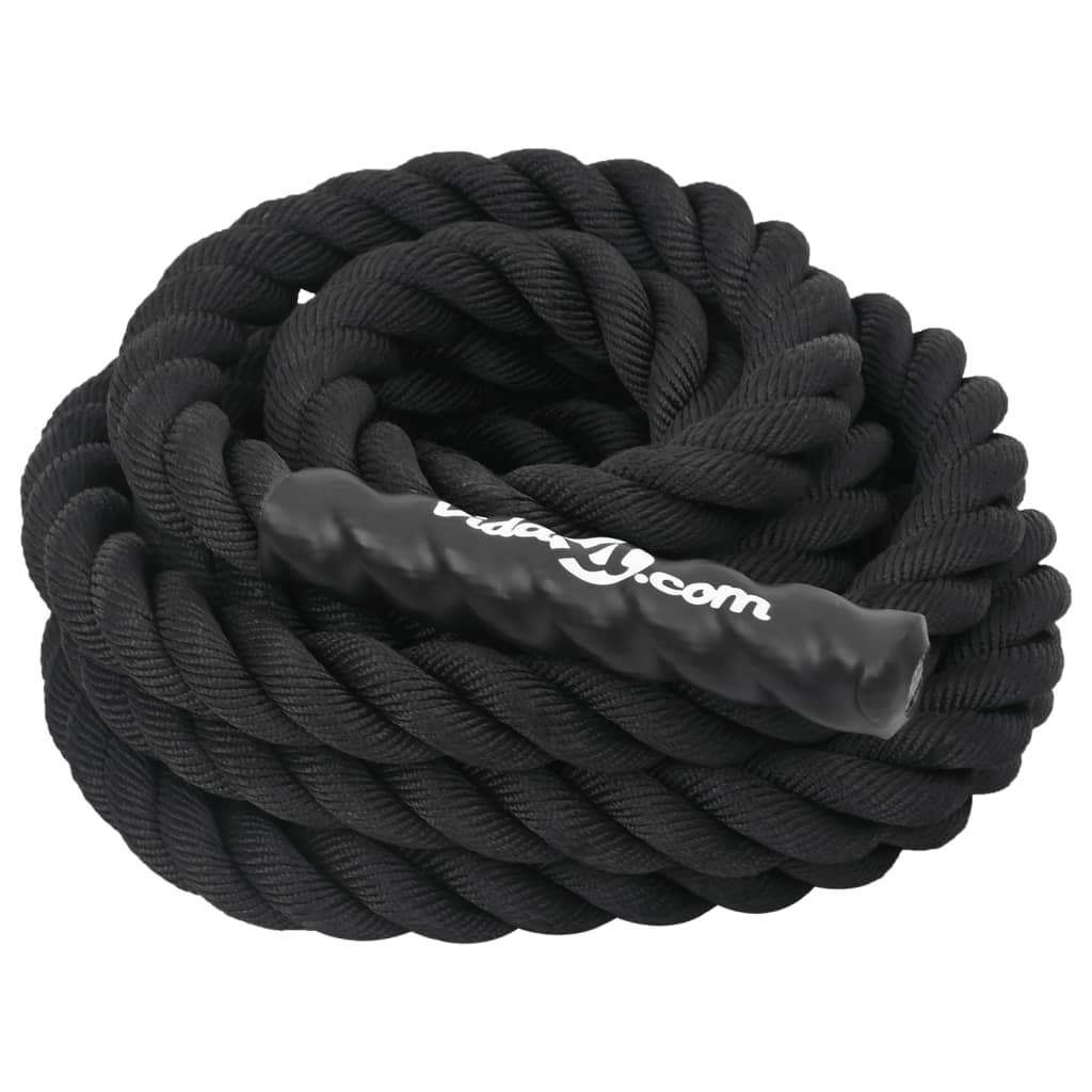 Corda de batalha preta 9 m 6,8 kg poliéster