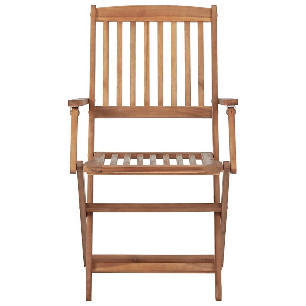 Cadeiras de exterior dobráveis 8 pcs madeira de acácia maciça