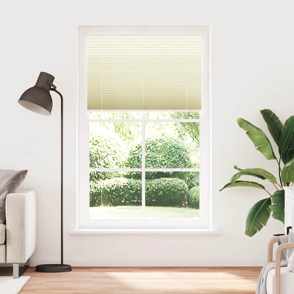 Plissado cego creme 115x200 cm largura tecido 114,4cm poliéster