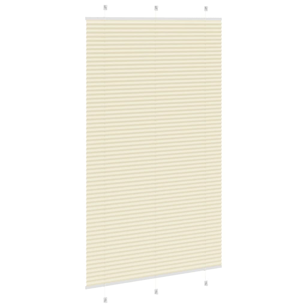 Plissado cego creme 115x200 cm largura tecido 114,4cm poliéster