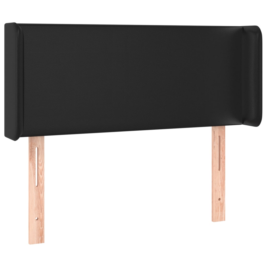 Cabeceira de cama c/ LED couro artificial 83x16x78/88 cm preto