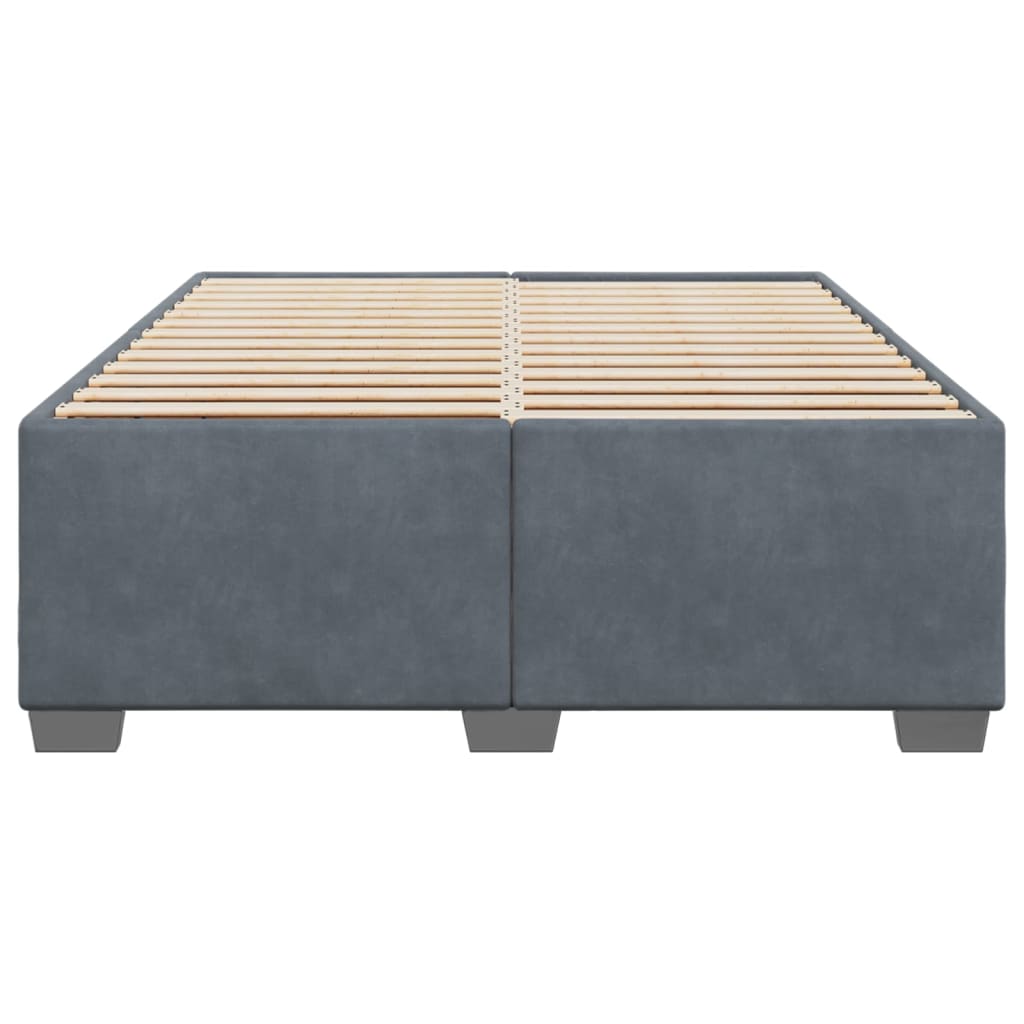 Estrutura de cama sem colchão 140x190 cm veludo cinzento-escuro