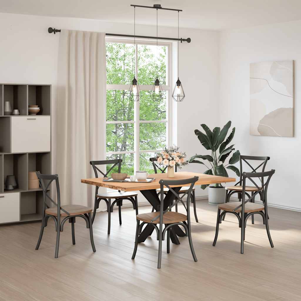 Pé de mesa de jantar em formato de aranha, preto, 85x85x(72-73) cm, aço