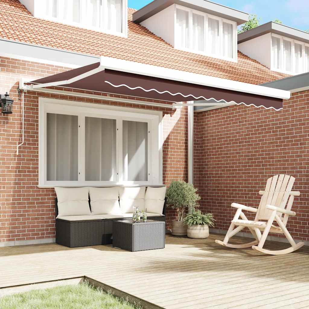 Toldo retrátil automático 300x250 cm castanho