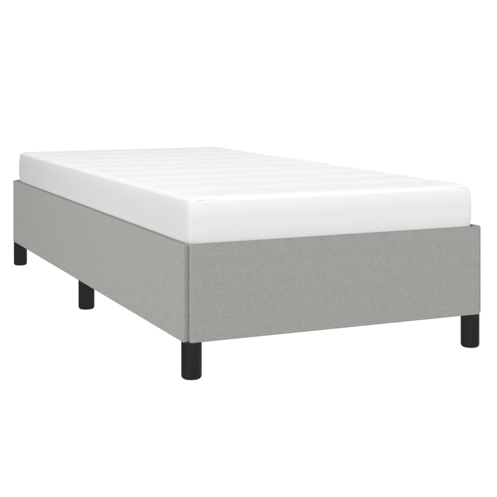 Estrutura de cama sem colchão 90x200 cm tecido cinzento-claro