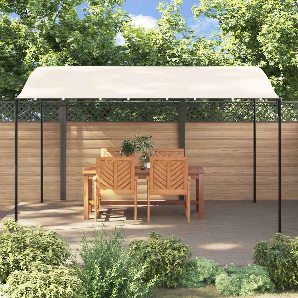 Toldo 4x3 m 180 g/m² tecido e aço cor creme