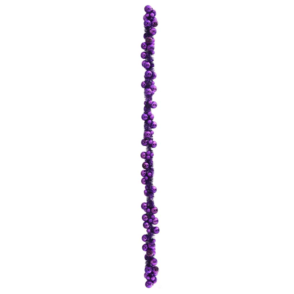 Guirlanda de bolas de natal lilás 186 cm poliestireno