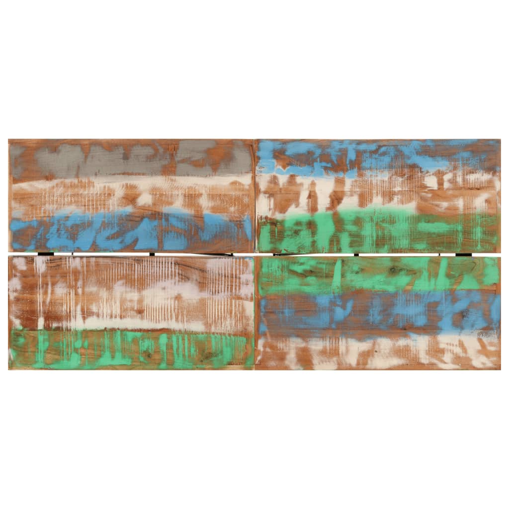 Mesa de bar 150x70x107 cm madeira recuperada maciça e ferro