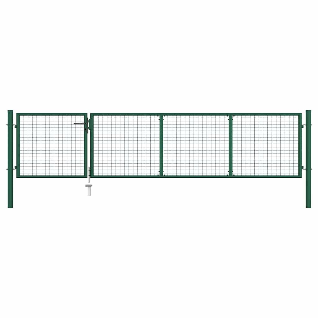 Portão de jardim em aço 350 x 75 cm verde