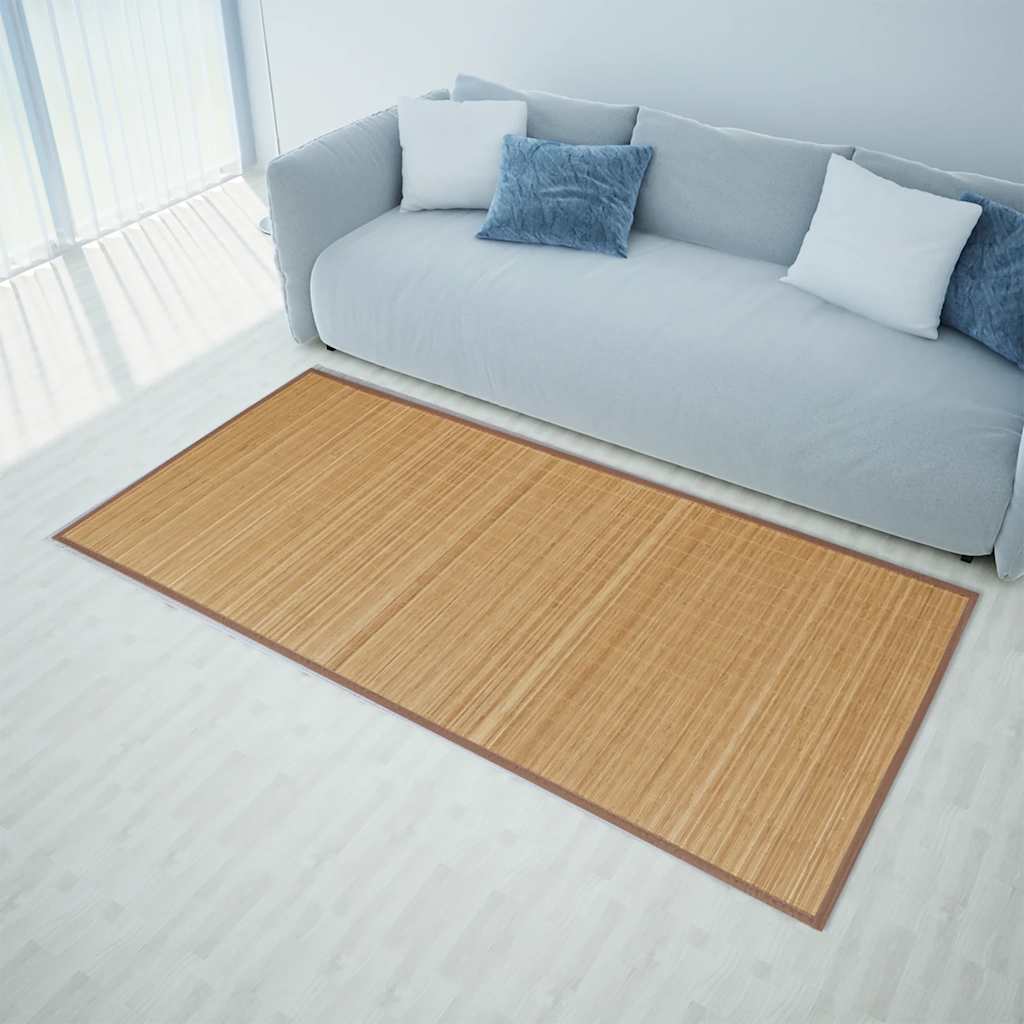 Tapete retangular bambu 80 x 300 cm castanho