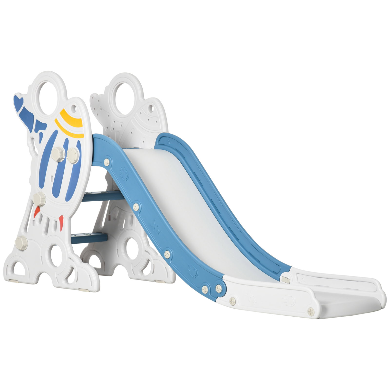Escorregador para crianças de 18-36 meses com 3 degraus antiderrapantes 157x46,5x80 cm azul