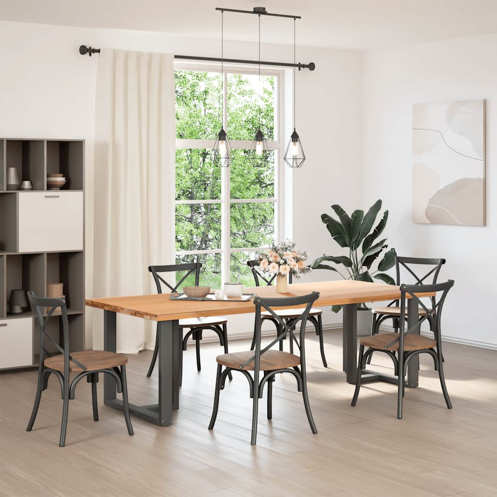 Pés para mesa de jantar em forma de t, 2 peças, antracite, 80x35x(72-73) cm, aço