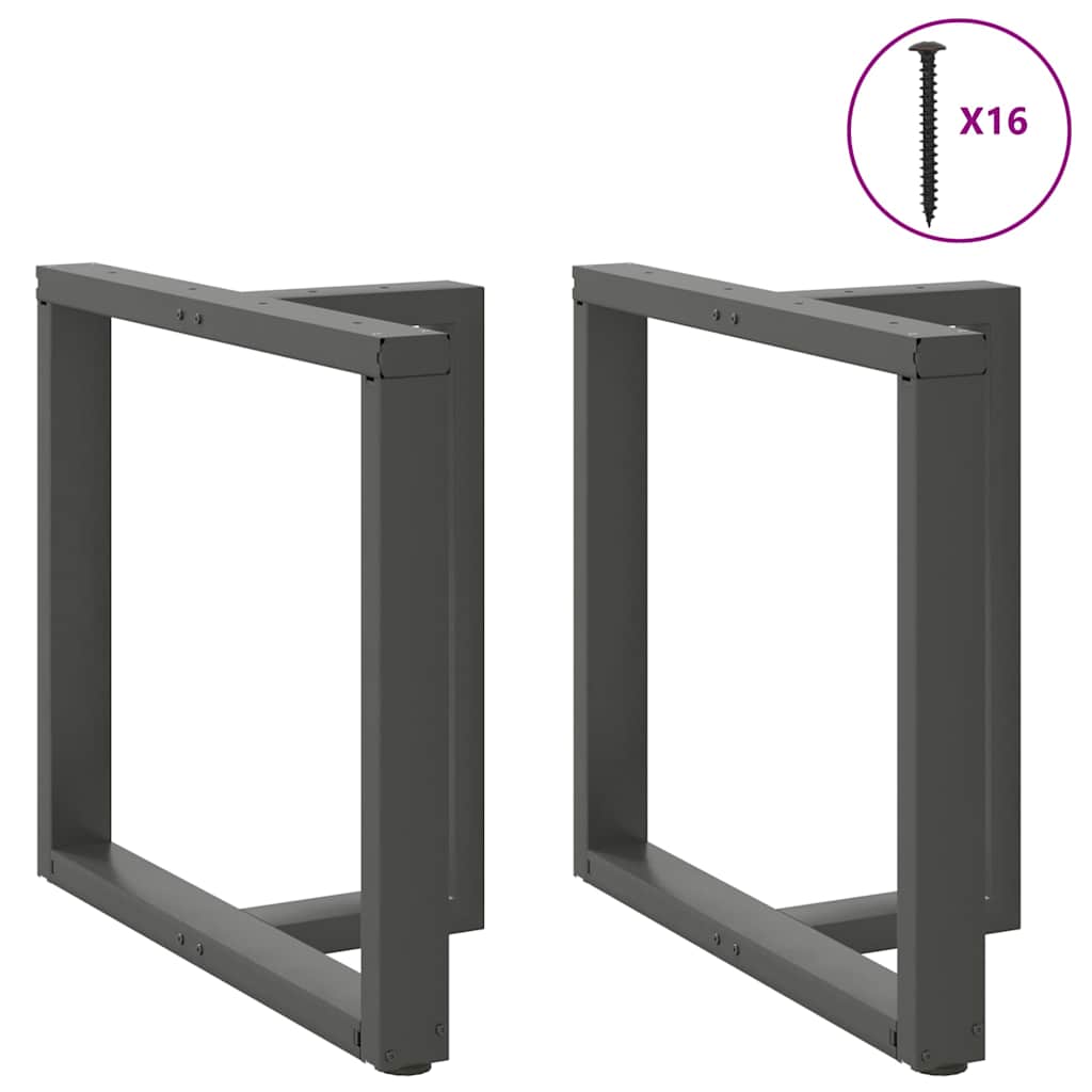 Pés para mesa de jantar em forma de t, 2 peças, antracite, 80x35x(72-73) cm, aço