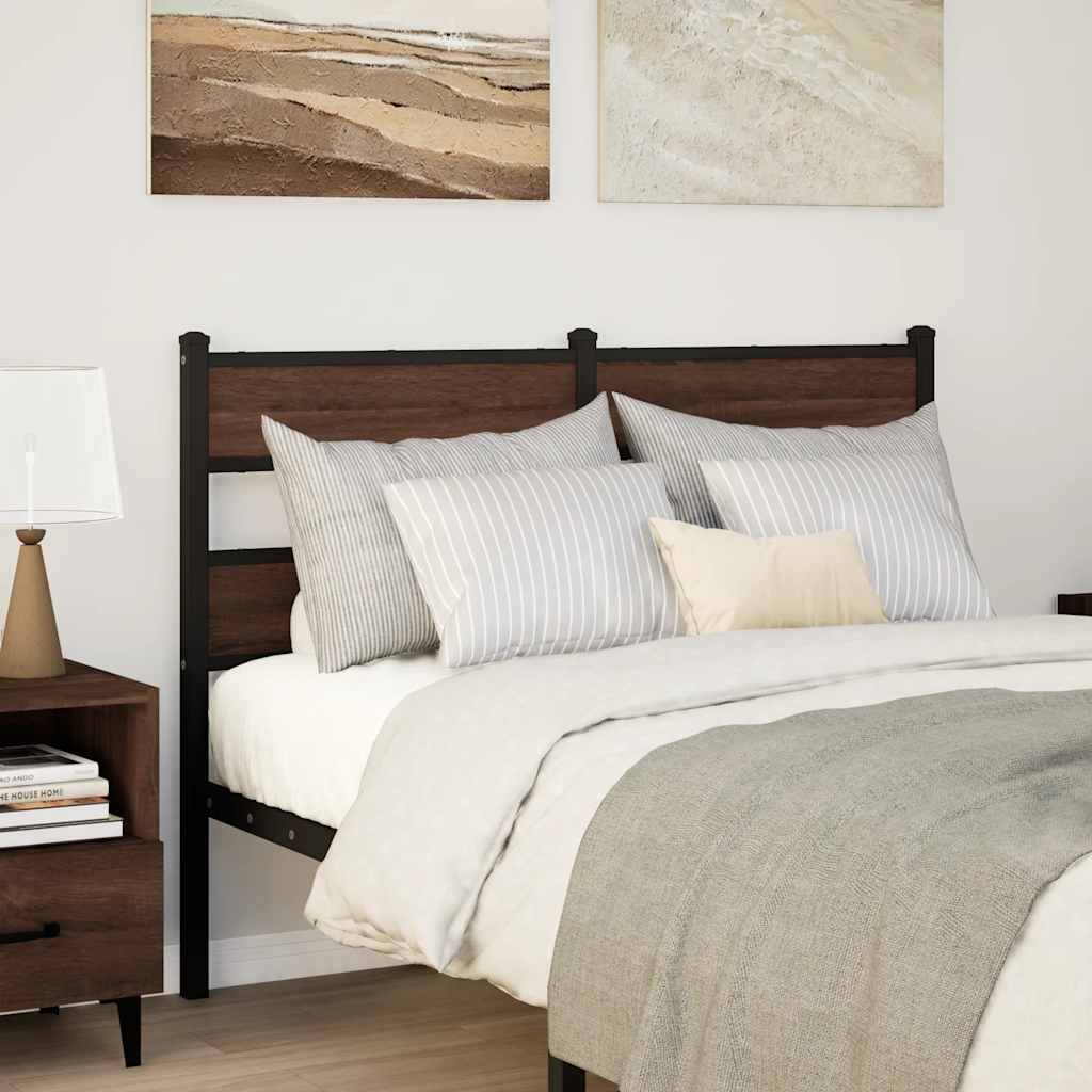 Cabeceira de substituição 120cm derivados madeira/aço carvalho castanho
