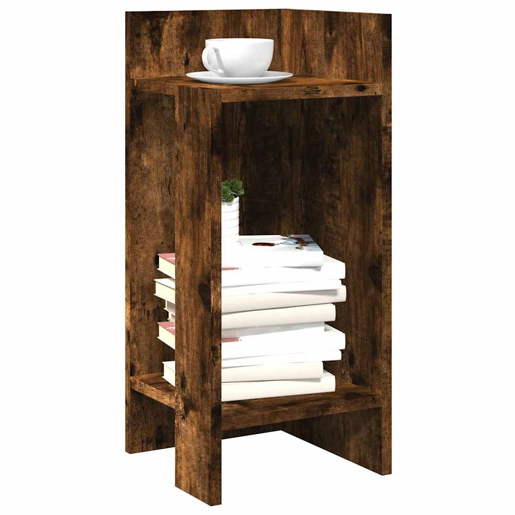 Mesas laterais 2 pcs prateleira 110x50x103 cm carvalho fumado