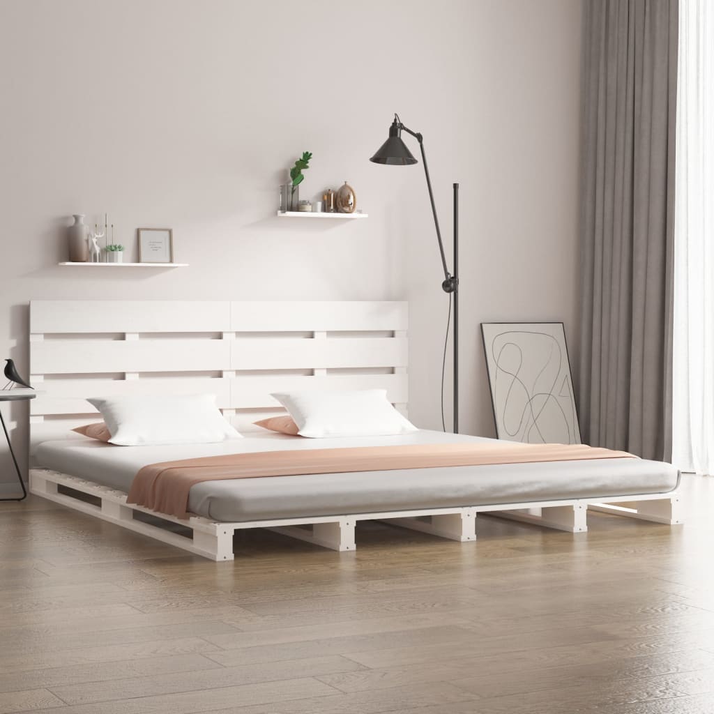 Cama sem colchão 160x200 cm madeira de pinho maciça branco