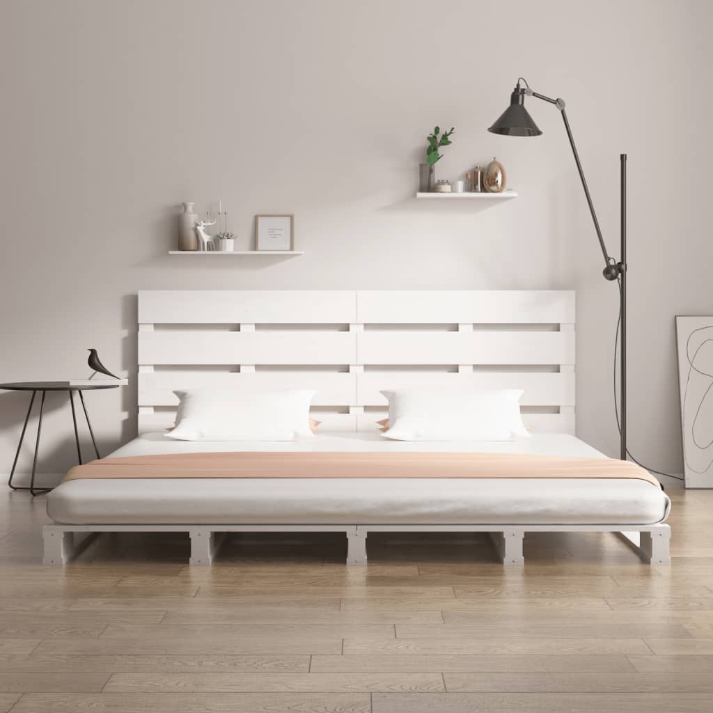 Cama sem colchão 160x200 cm madeira de pinho maciça branco