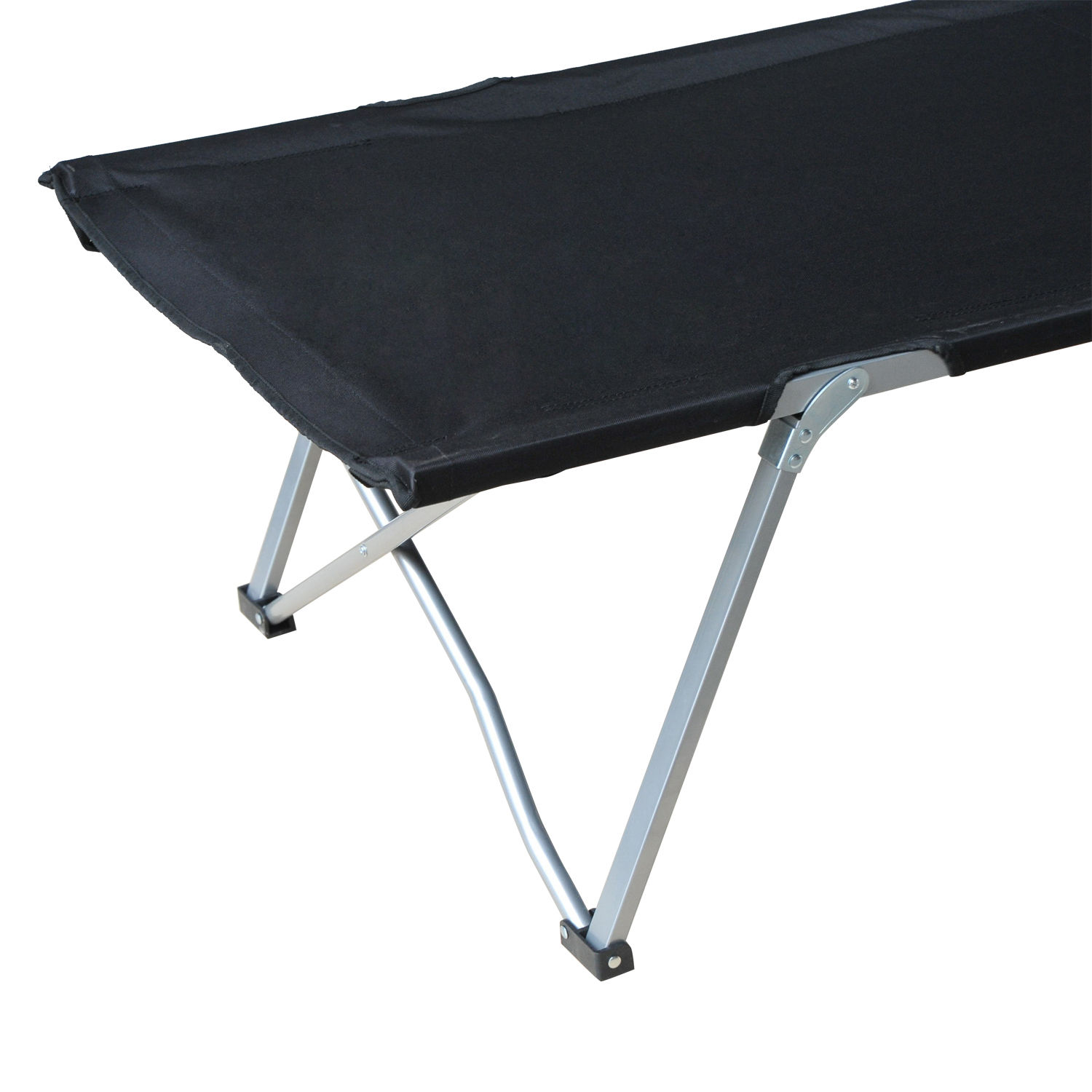 Cama de campismo dobrável de tela oxford 600d com estrutura metálica suporta até 136 kg para praia e caminhadas 193x64x40 cm preto
