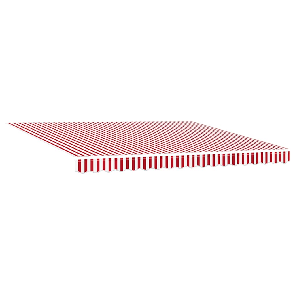 Toldo retrátil vermelho e branco 400 × 300 cm tecido e metal