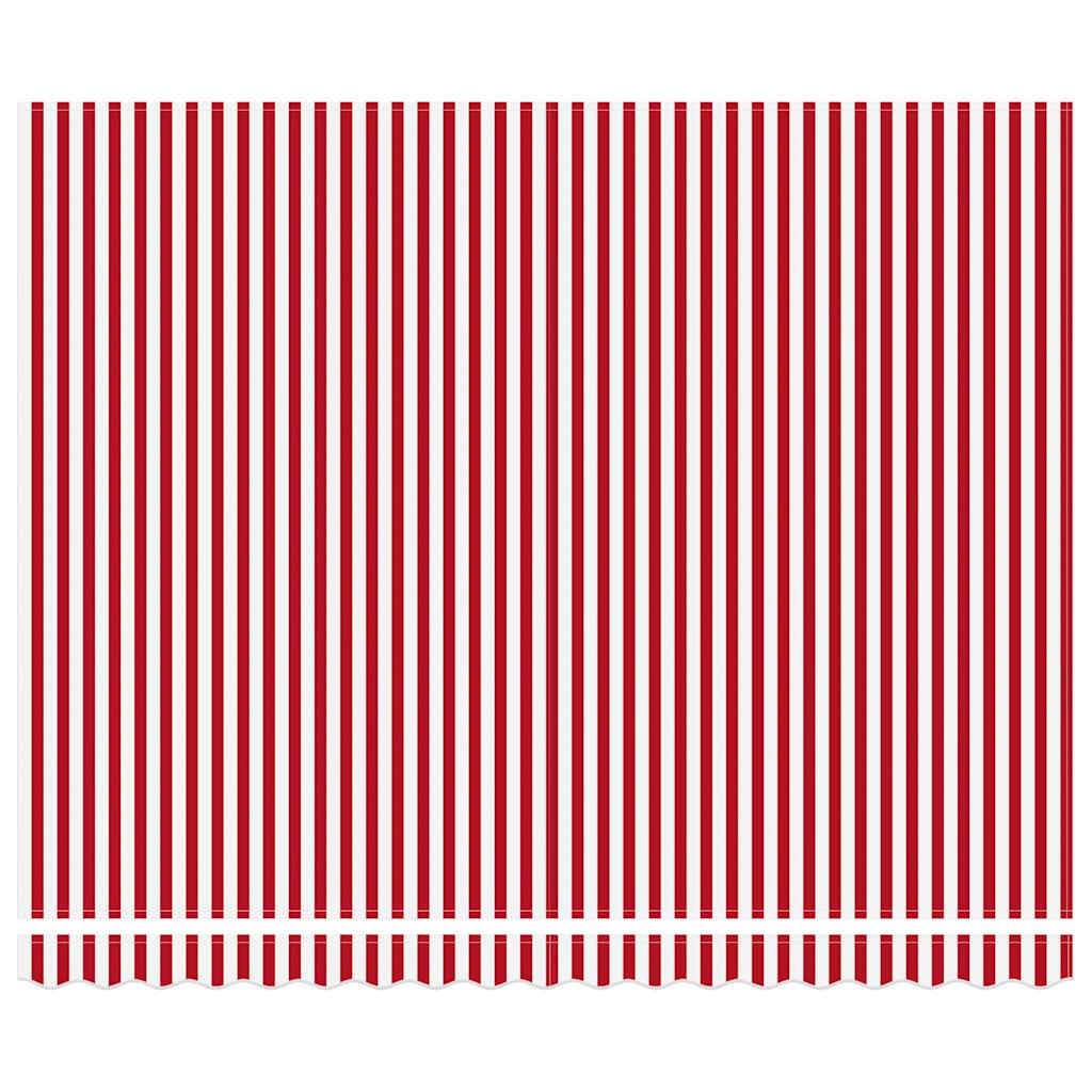 Toldo retrátil vermelho e branco 400 × 300 cm tecido e metal