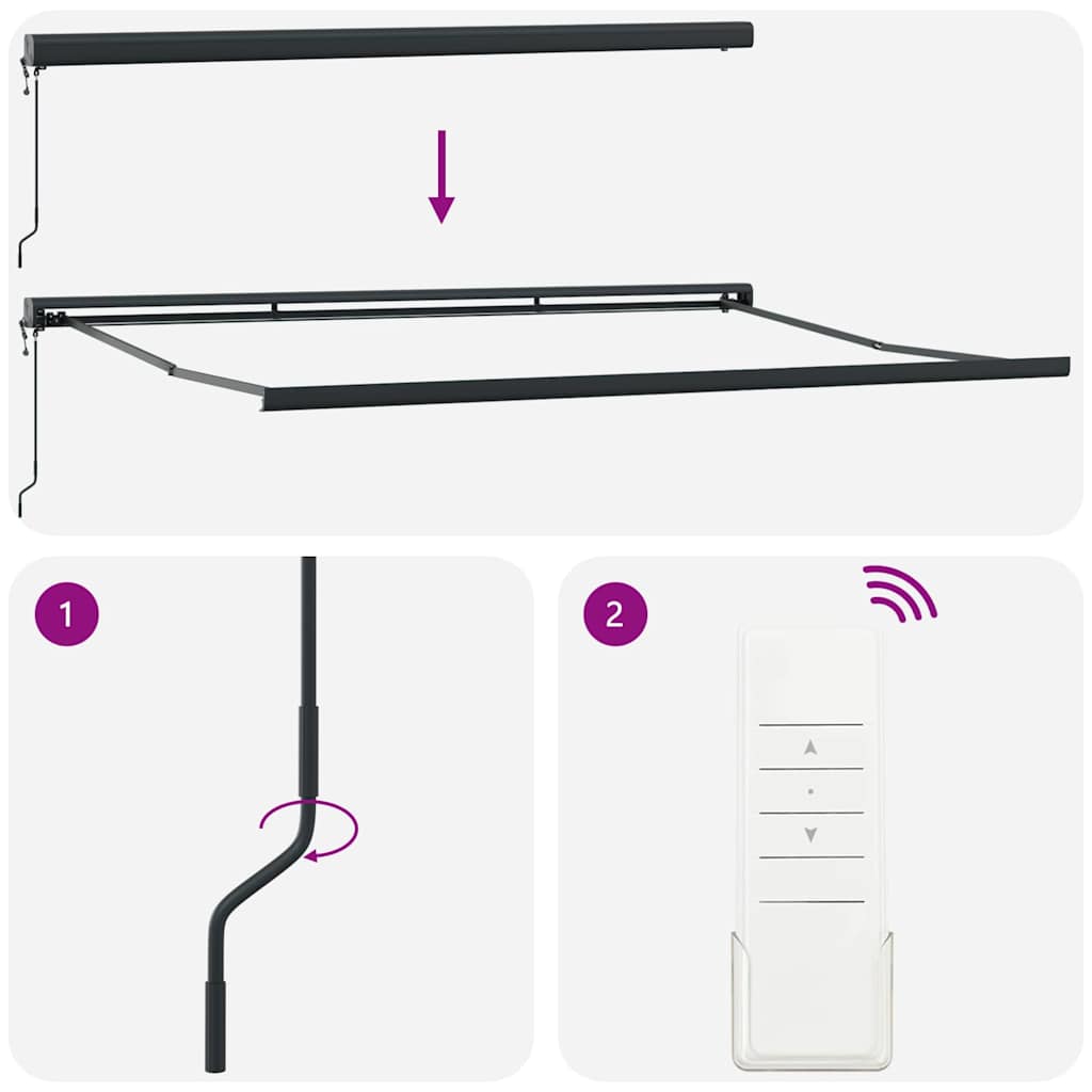 Toldo retrátil vermelho e branco 400 × 300 cm tecido e metal