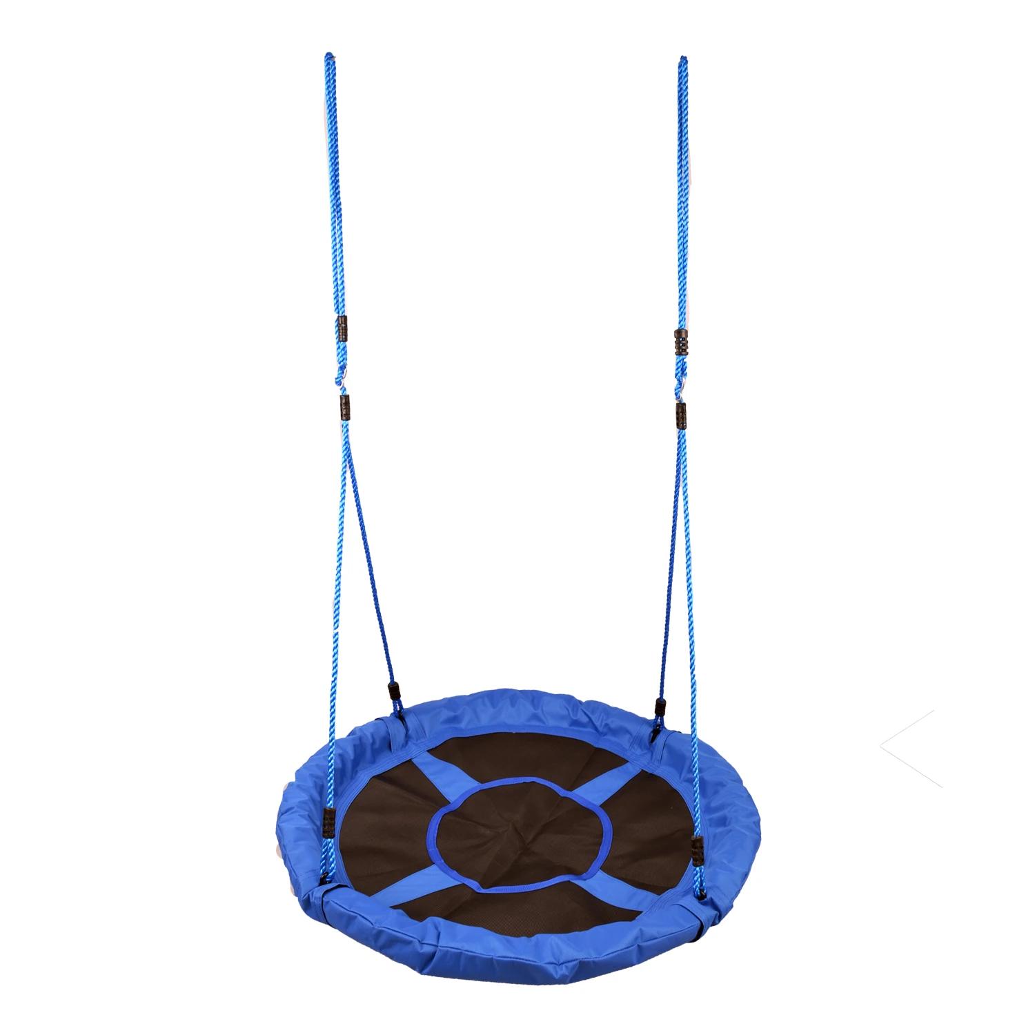 Baloiço para criança tipo ninho baloiço infantil redondo acima de 3 anos carga máx. 100 kg ø100x180 cm azul