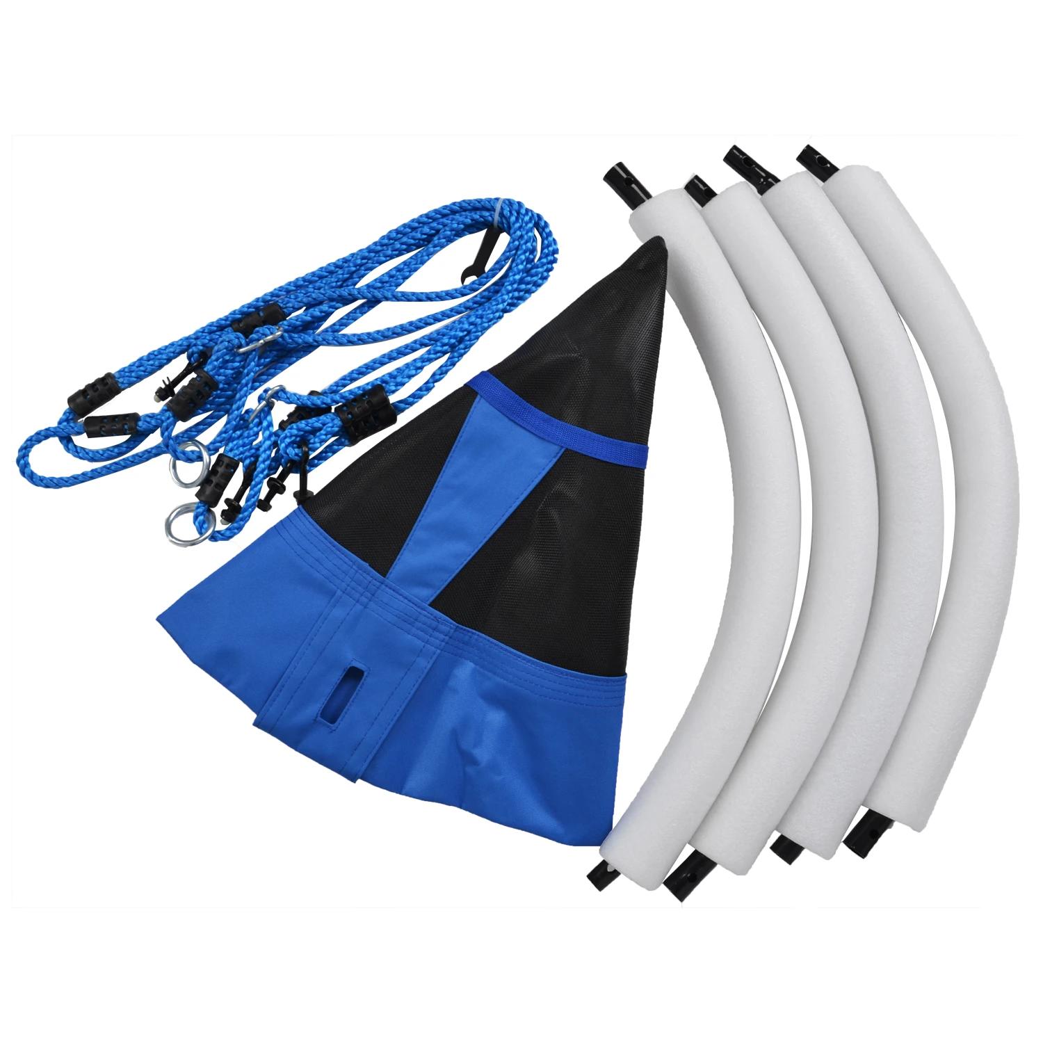 Baloiço para criança tipo ninho baloiço infantil redondo acima de 3 anos carga máx. 100 kg ø100x180 cm azul