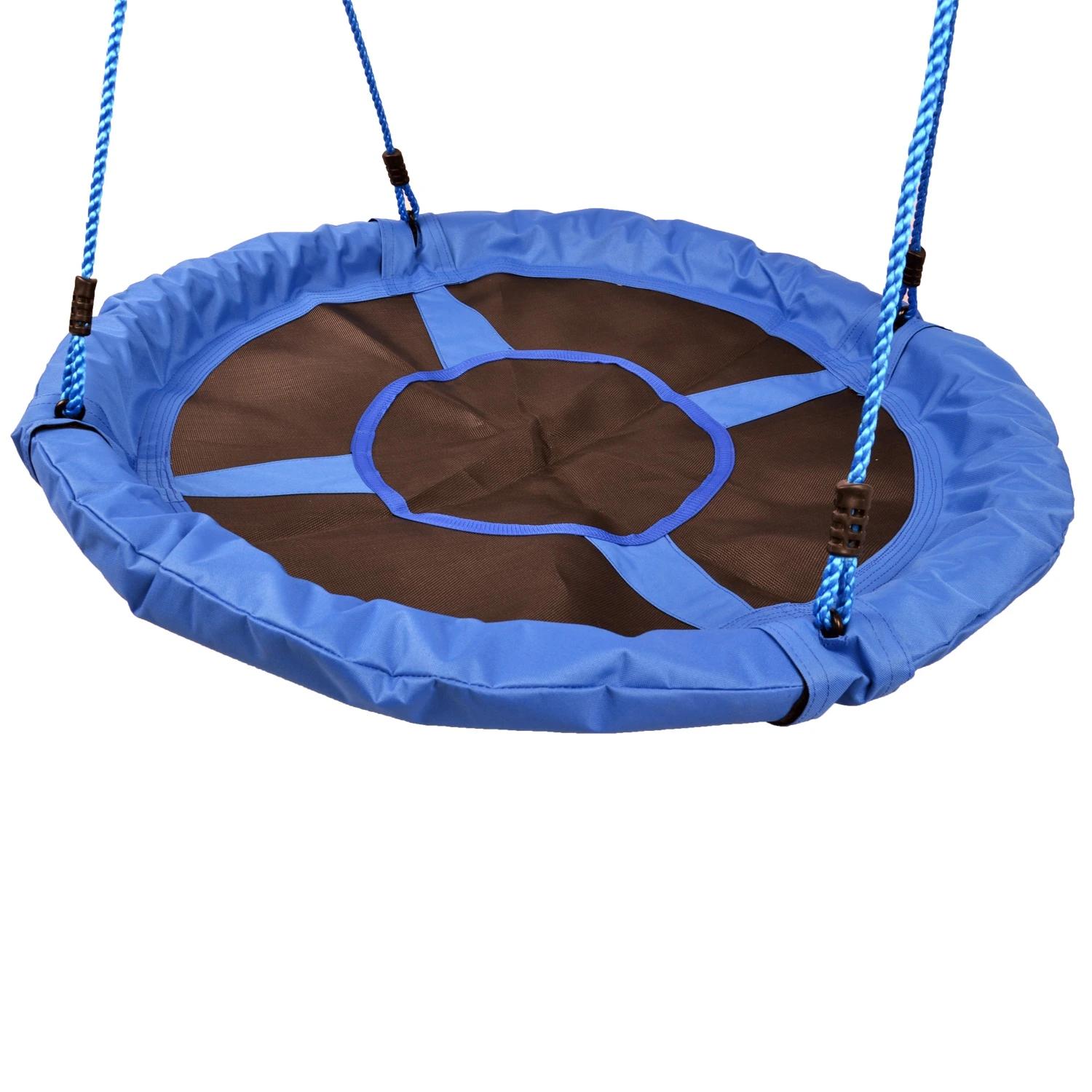 Baloiço para criança tipo ninho baloiço infantil redondo acima de 3 anos carga máx. 100 kg ø100x180 cm azul