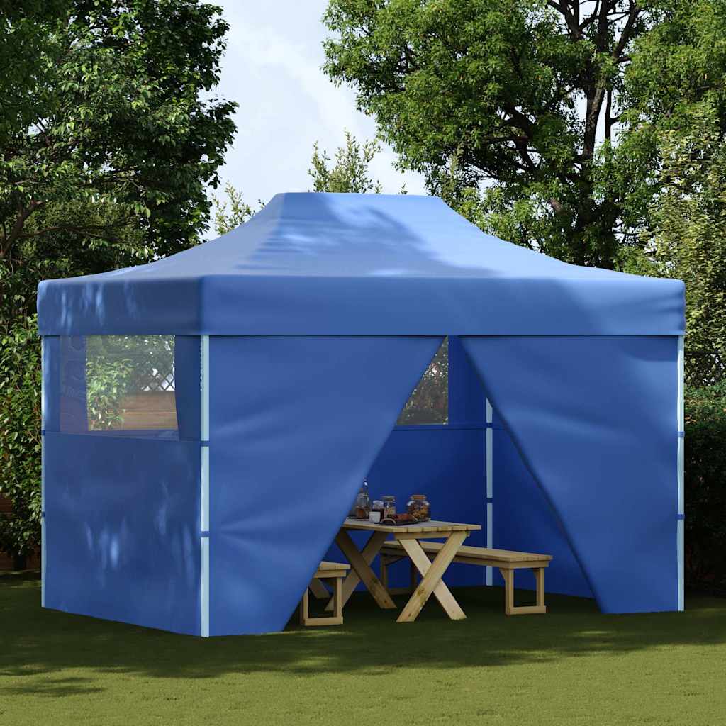 Tenda dobrável profissional festas 4 paredes 3x4m aço azul