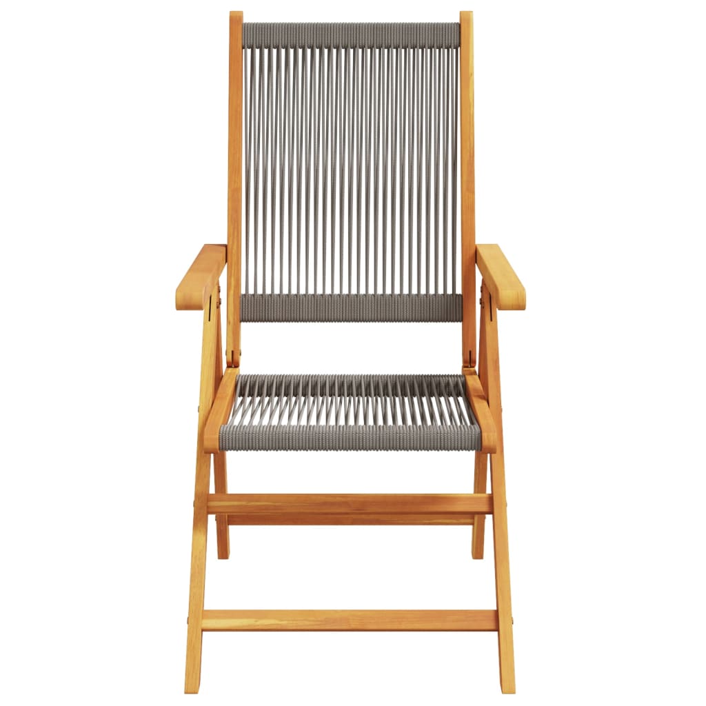 Cadeiras de jardim reclináveis 6 pcs acácia maciça cinzento