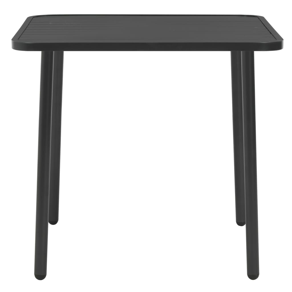 Mesa de jardim 80x80x72 cm aço cinzento escuro