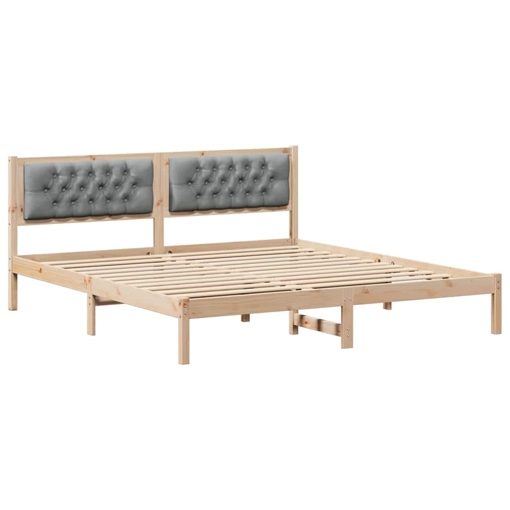 Estrutura da cama com cabeceira cinzento-claro 160 x 200 cm