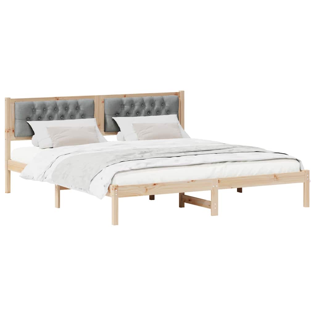 Estrutura da cama com cabeceira cinzento-claro 160 x 200 cm
