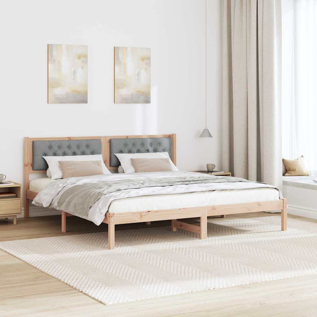 Estrutura da cama com cabeceira cinzento-claro 160 x 200 cm