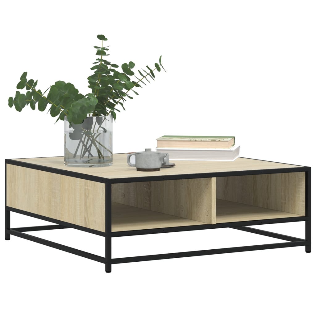 Mesa de centro 80x80x30 cm deriv. madeira/metal carvalho sonoma