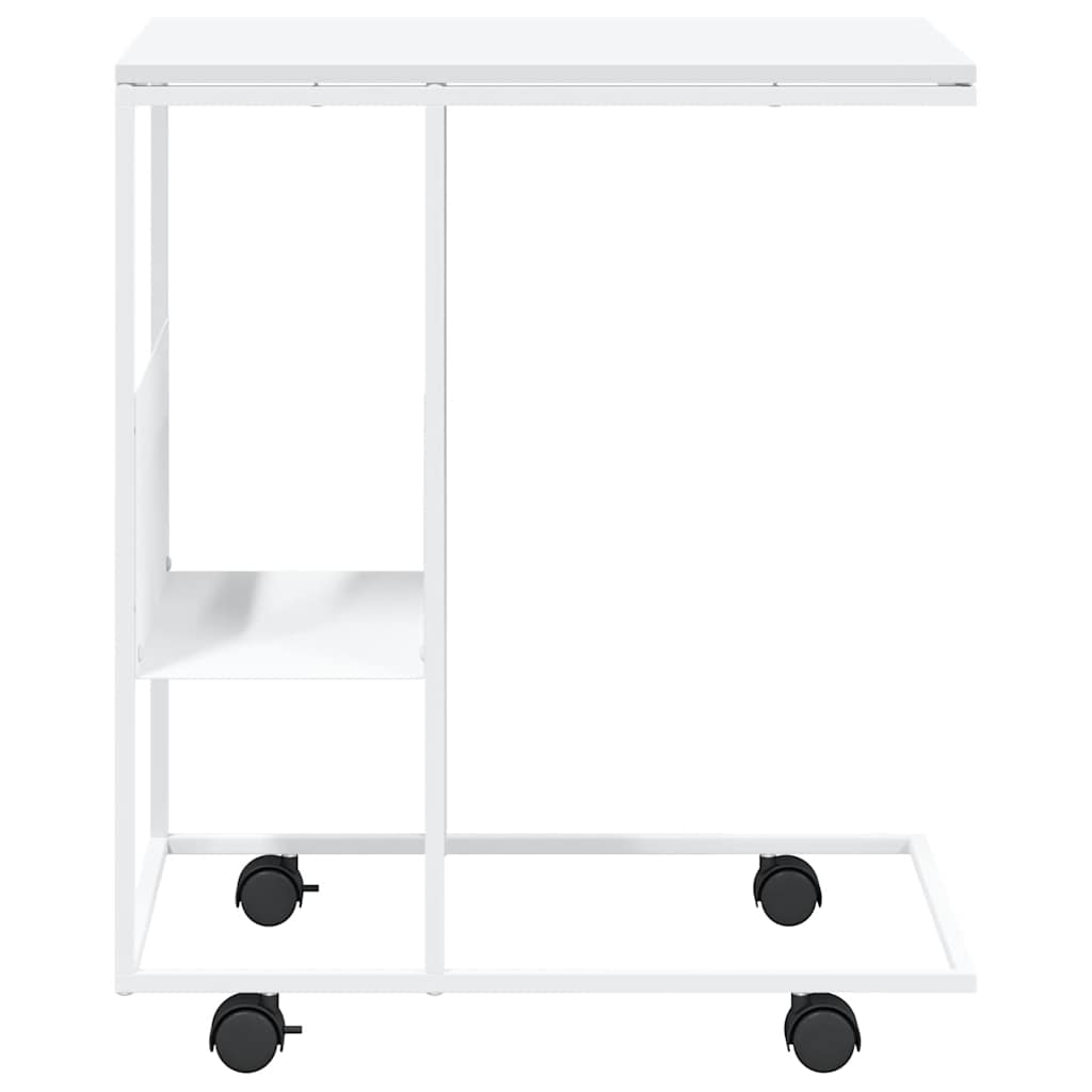 Mesa de apoio c/ rodas 55x36x63,5cm derivados de madeira branco