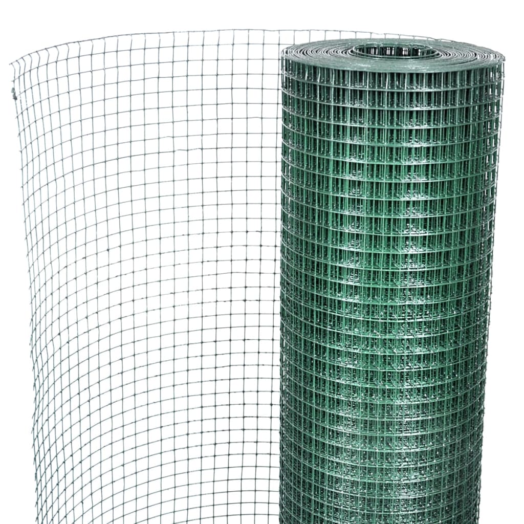 Cerca arame p/ galinheiro c/ revestimento PVC 10x1 m aço verde