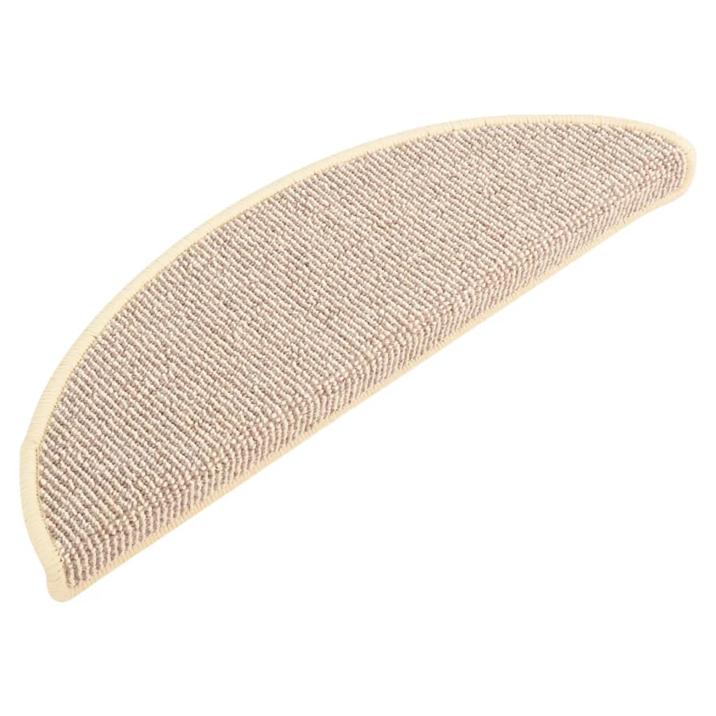 Tapetes de escada 15 peças 56x17x3 cm branco e marrom semicircular