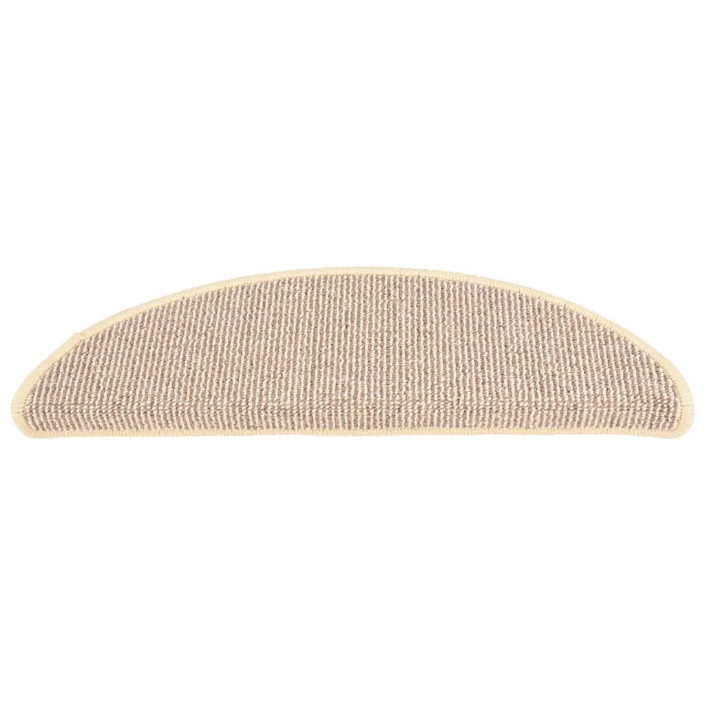 Tapetes de escada 15 peças 56x17x3 cm branco e marrom semicircular